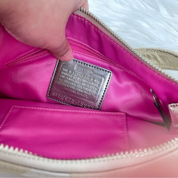 Coach Poppy Khaki & Gold Signature Crossbody - Picture 6 of 10